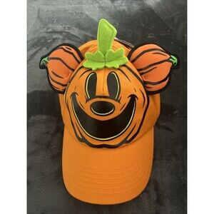 2024 Disney Parks Mickey Mouse Jack-o'-Lantern Glow-in-the-Dark Baseball Hat Cap